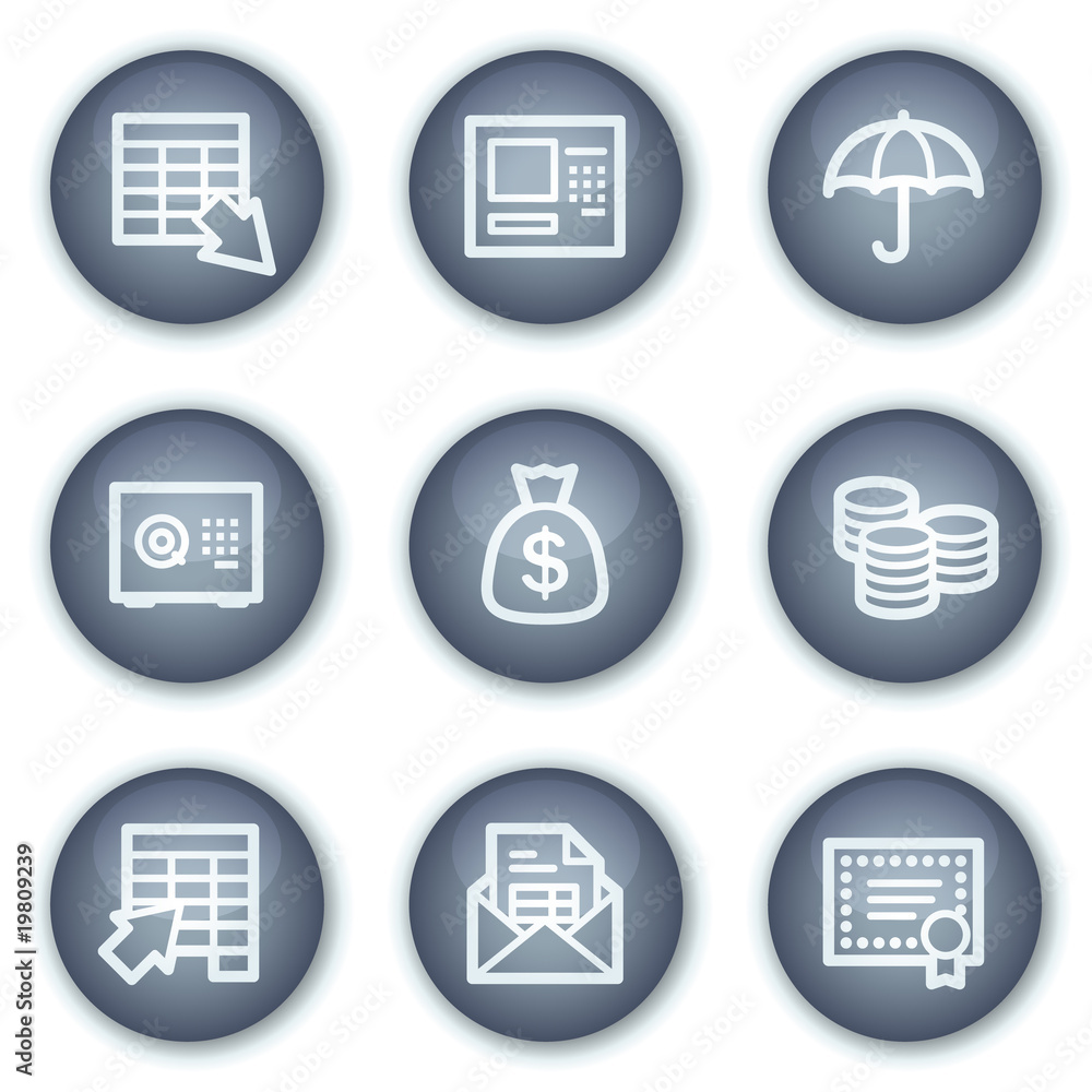 Banking web icons, mineral circle buttons series Banking web icons, mineral circle buttons series