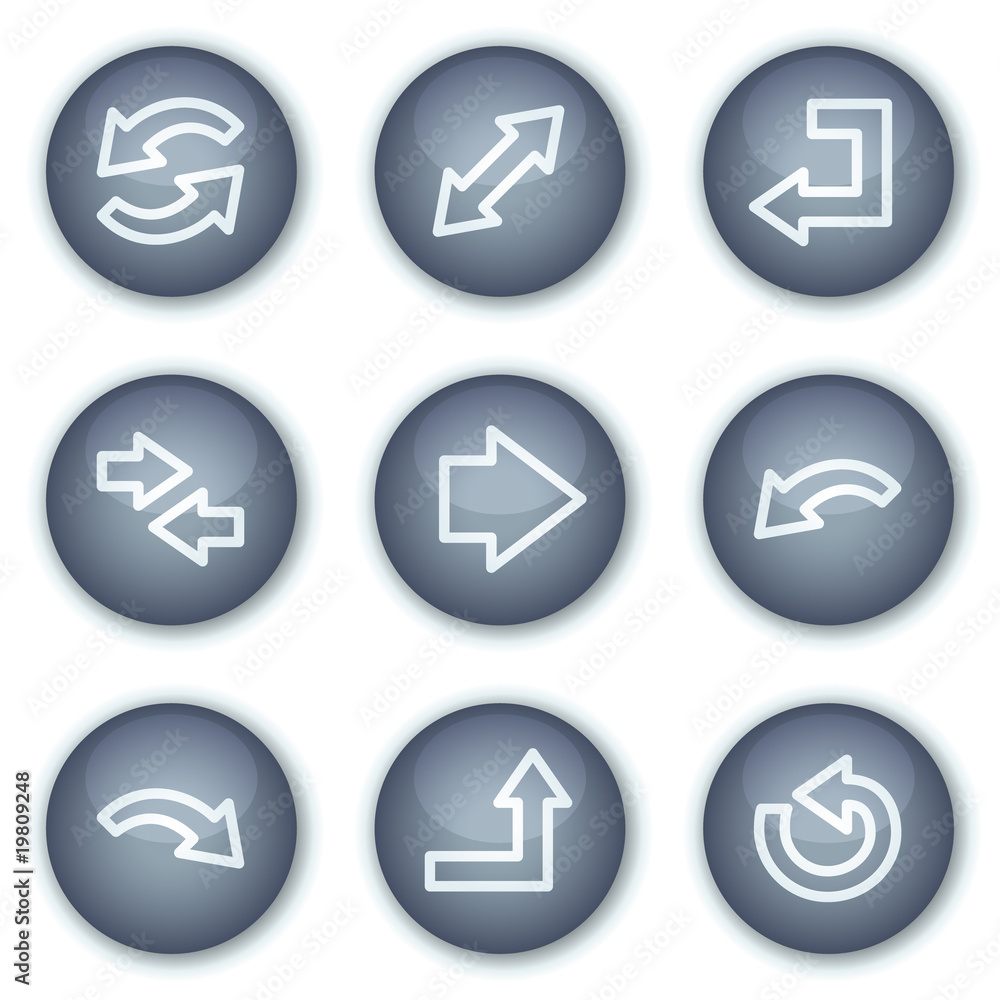 Arrows web icons, mineral circle buttons series Arrows web icons, mineral circle buttons series