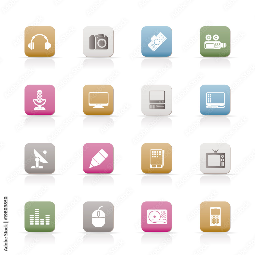 Media equipment icons - vector icon set Media equipment icons - vector icon set