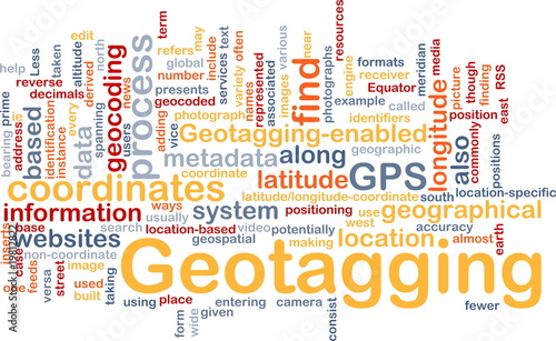 Geotagging coordinates background concept photo
