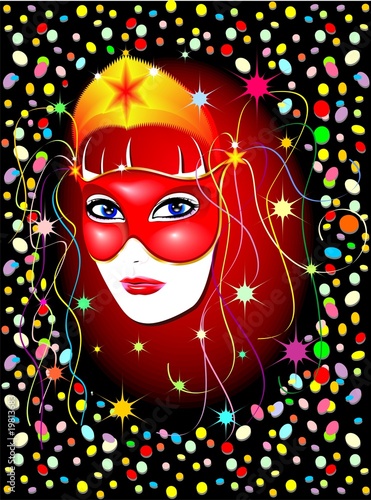 Maschera Ragazza-Mask Girl-Fille Masquée 2-Vector