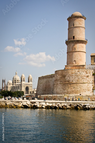 Cathedral and Fort Saint Jean in Marseille, France