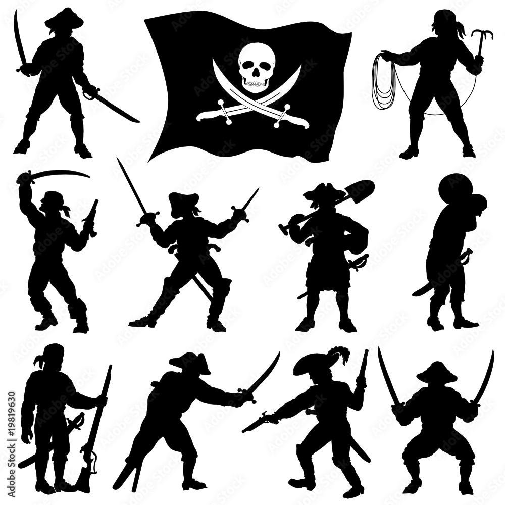 Obraz premium Pirates crew silhouettes Set2