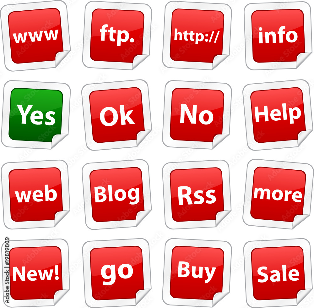 Internet sticker set. Vector buttons. Internet sticker set. Vector buttons.