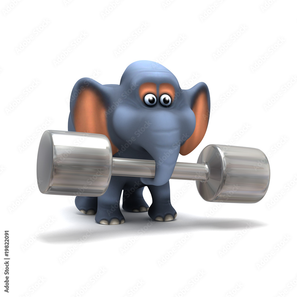 Elephant lifting weights Stock Illustration Adobe Stock