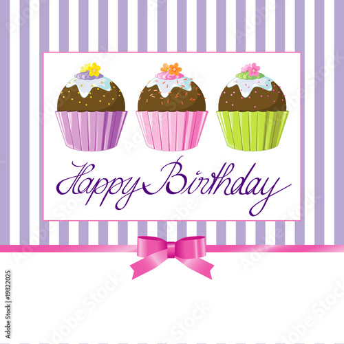 Happy Birthday-Muffin mit Schleife