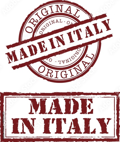 Vector made in italy stamp with red ink