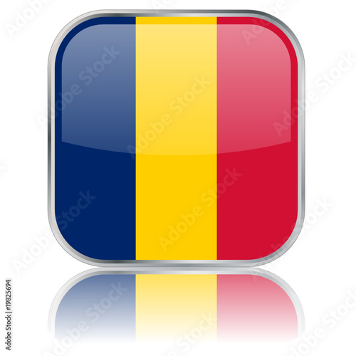 Free Download Chad Flag Square Web Button (Chadian Africa Vector Reflection) - GFXLoad