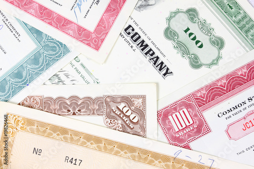 Vintage stock certificates