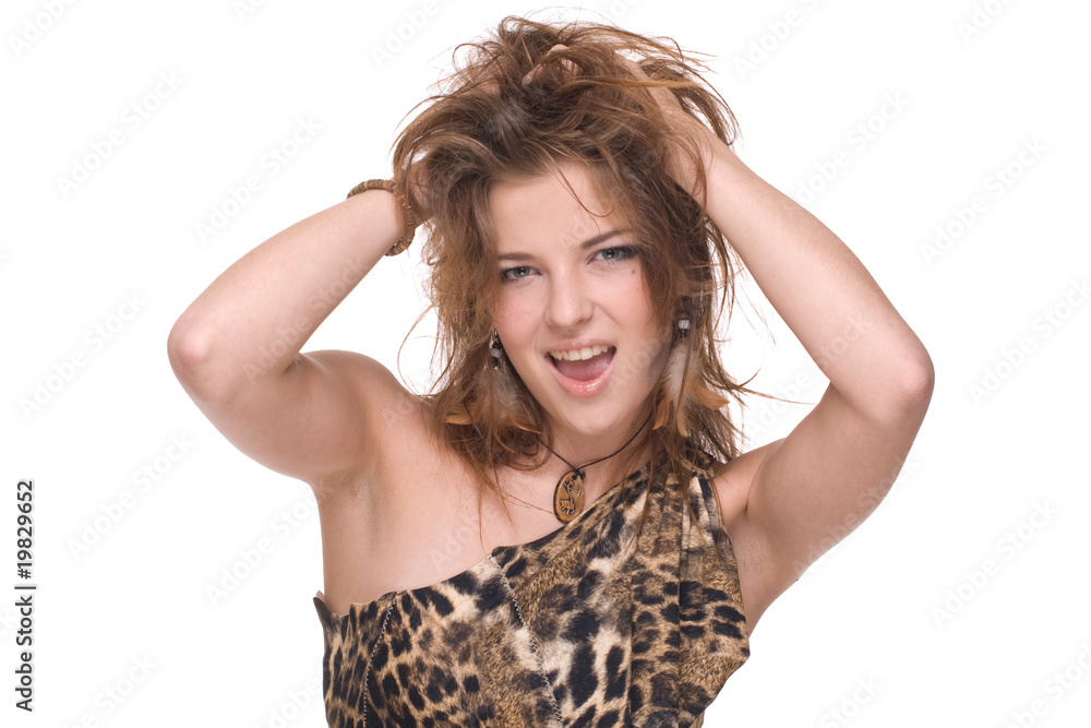 Closeup portrait of young sexy savage woman Closeup portrait of young sexy savage woman