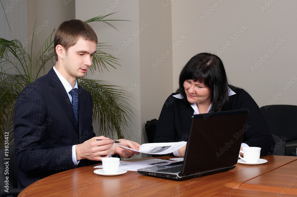 Command of businessmen at office Command of businessmen at office