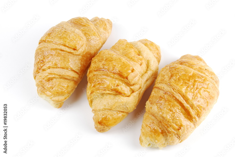 Three fresh croissants