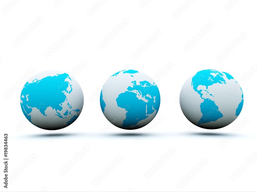 Obraz premium White and blue earth isolated on white