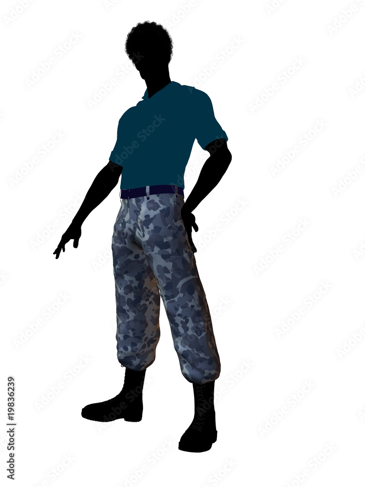 African American Soldier Illustration Silhouette African American Soldier Illustration Silhouette