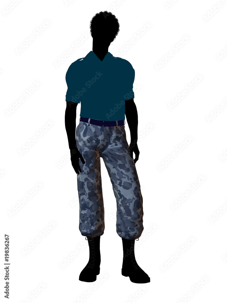 African American Soldier Illustration Silhouette African American Soldier Illustration Silhouette