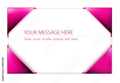 Business card in the pink card holder