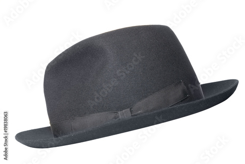 retro black hat isolated on white