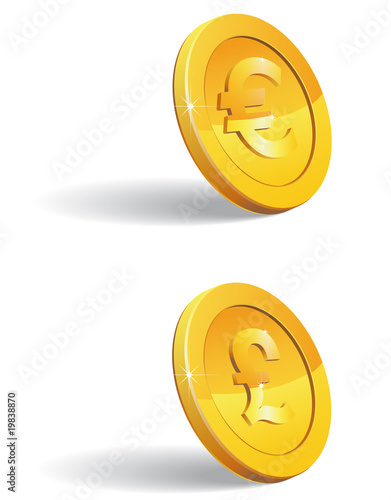 euro & livre sterling coins