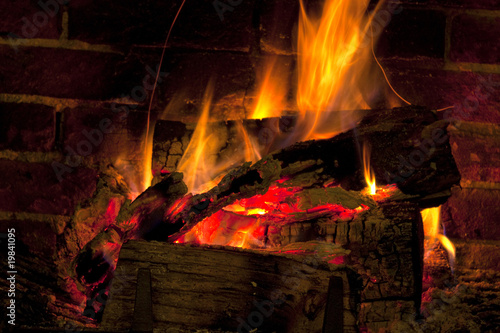 Roaring winter fire