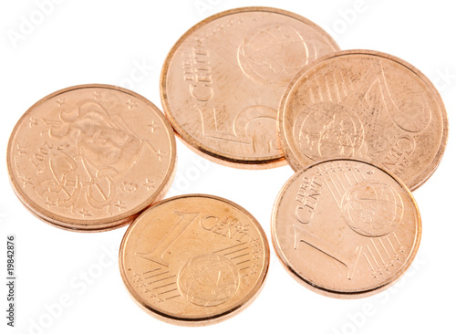 Wallpaper Mural pièces jaunes euros fond blanc Torontodigital.ca