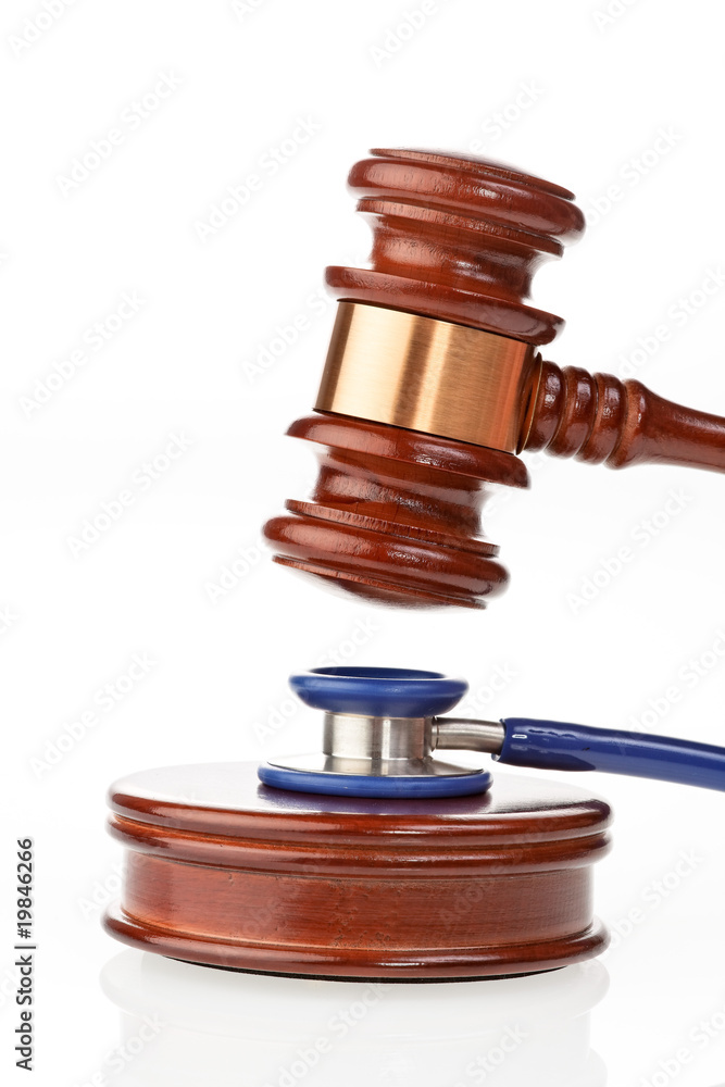 Stethoscope and Judge Hammer