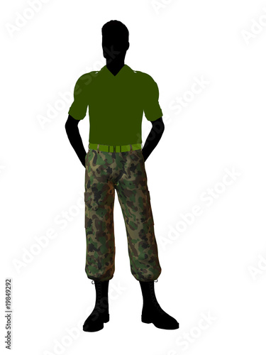 Male Soldier Illustration Silhouette