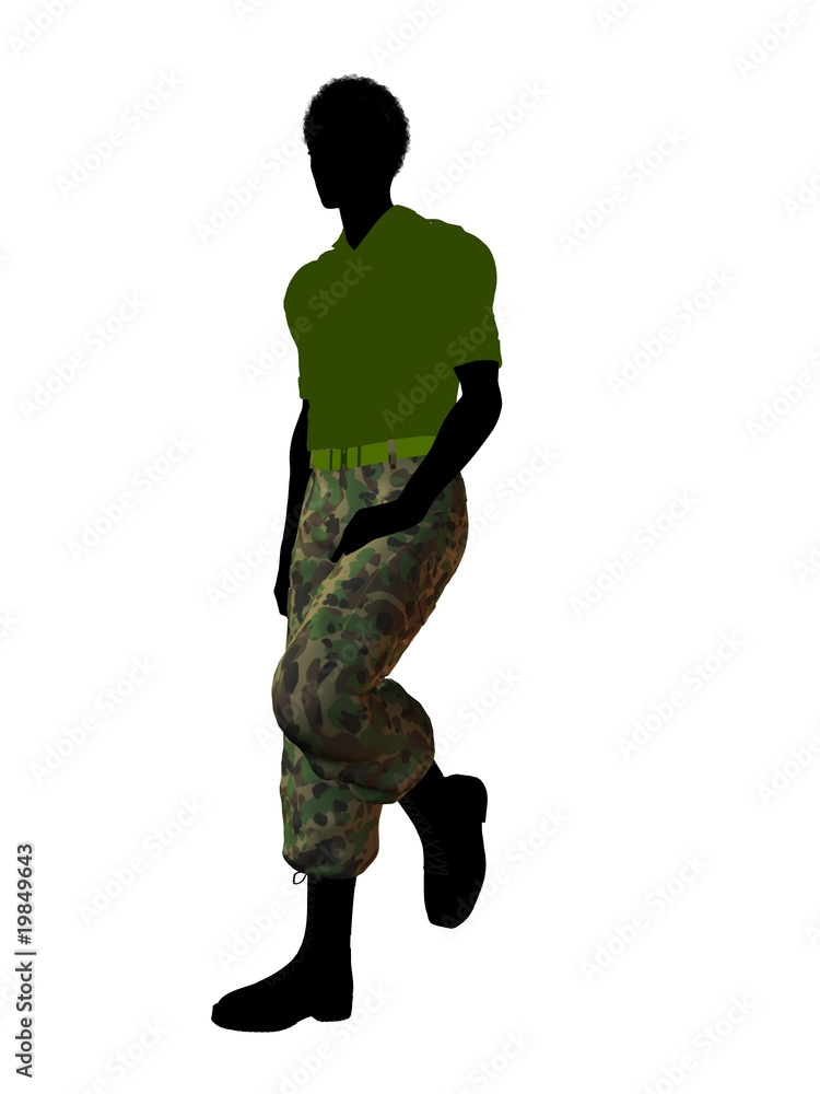 African American Soldier Illustration Silhouette African American Soldier Illustration Silhouette