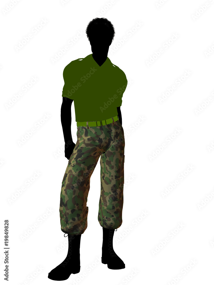 African American Soldier Illustration Silhouette African American Soldier Illustration Silhouette