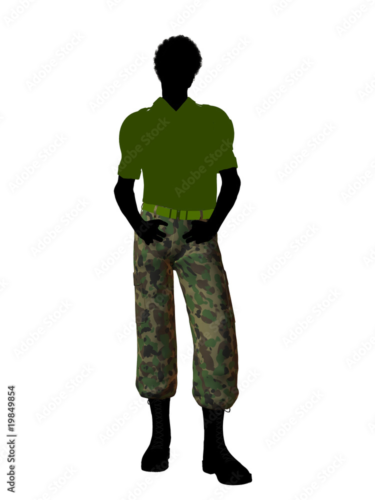 African American Soldier Illustration Silhouette African American Soldier Illustration Silhouette