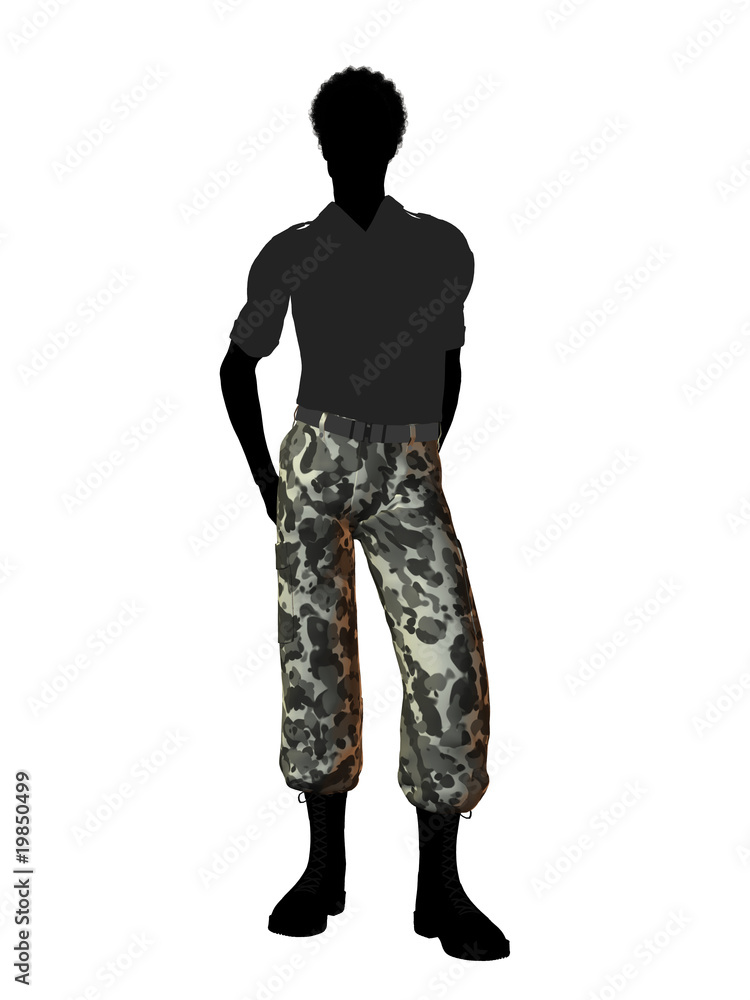 African American Soldier Illustration Silhouette African American Soldier Illustration Silhouette
