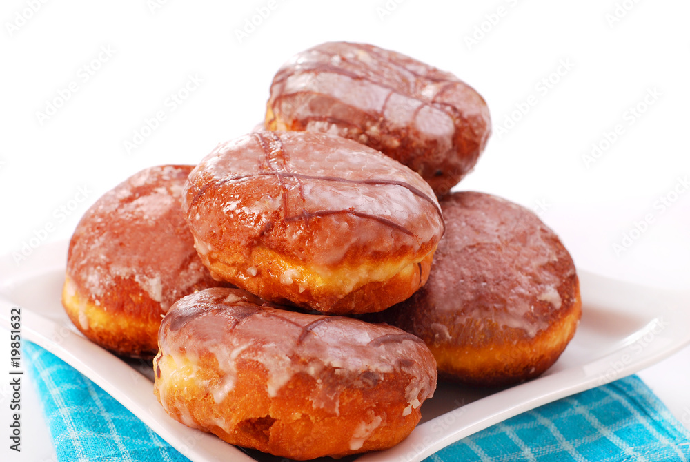 donuts with icing isolated on white donuts with icing isolated on white
