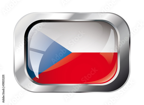 czech shiny button flag vector illustration. Isolated abstract o