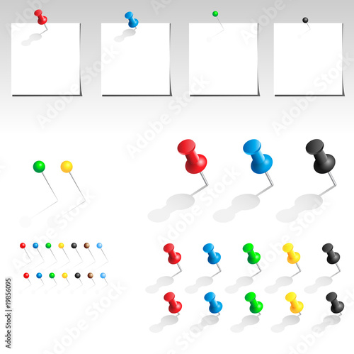 Vector push pin collection