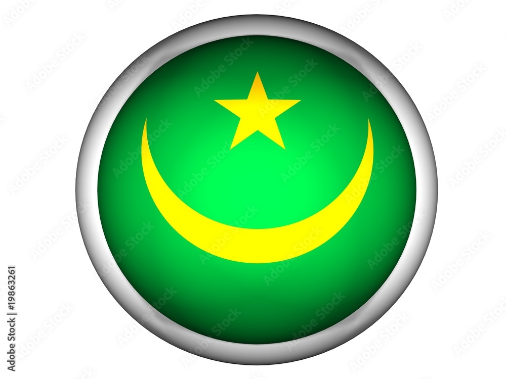 National Flag of Mauritania | Button Style | National Flag of Mauritania | Button Style |
