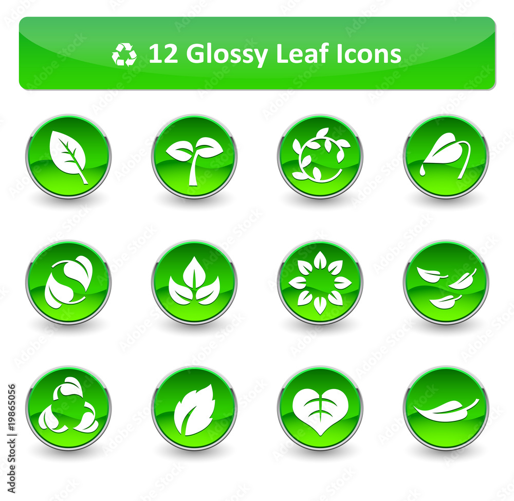 Glossy Leaf Icons Glossy Leaf Icons