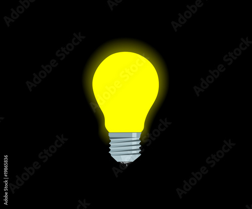 Bright yellow electric lamp