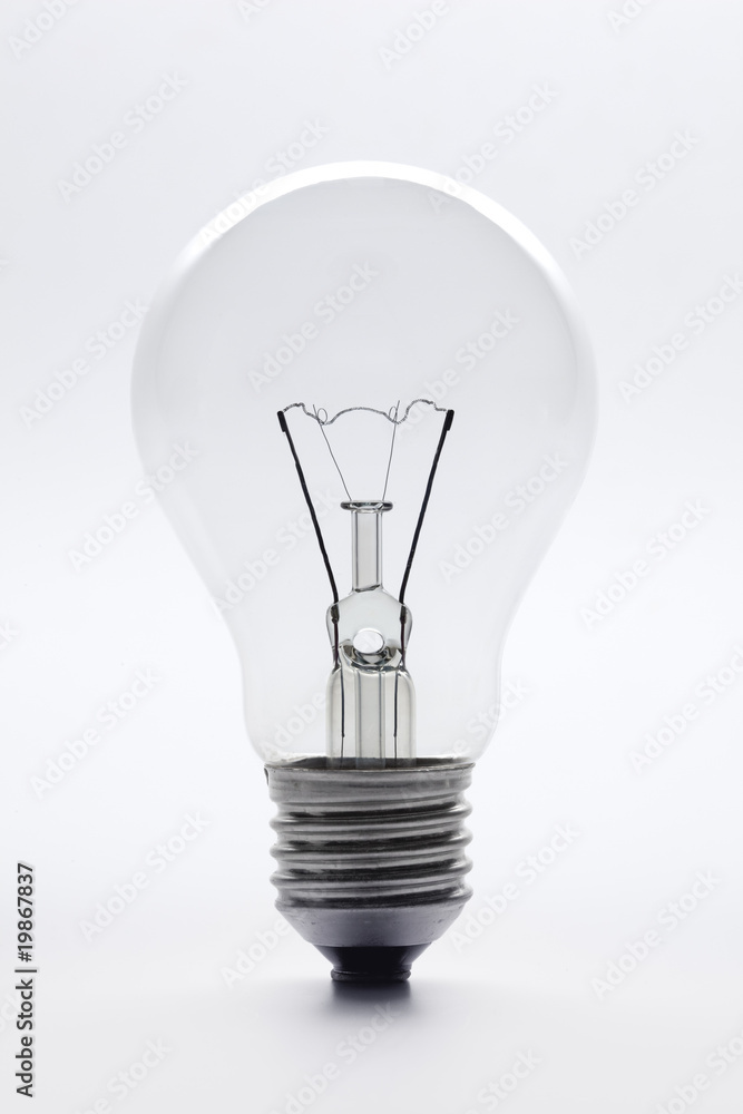 One lightbulb on white background One lightbulb on white background