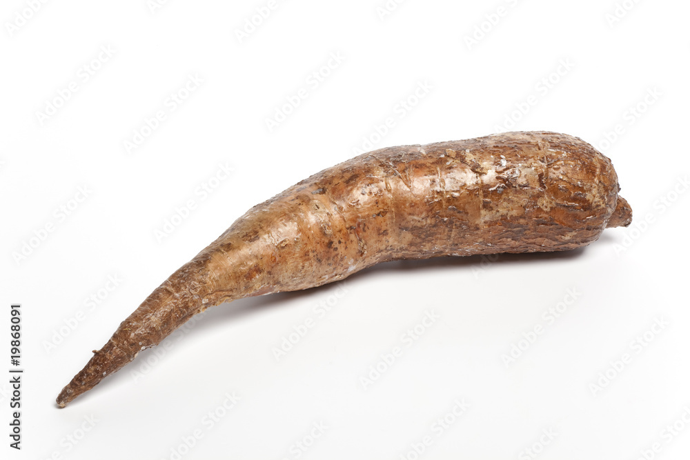 One single cassave on white background