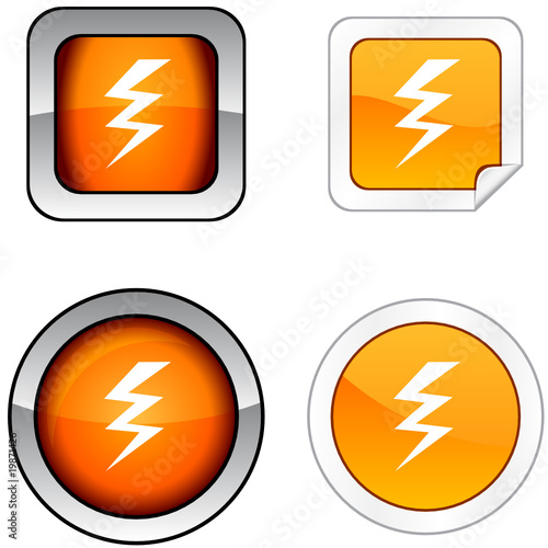 Free Download warning   web buttons. Vector illustration - GFXLoad