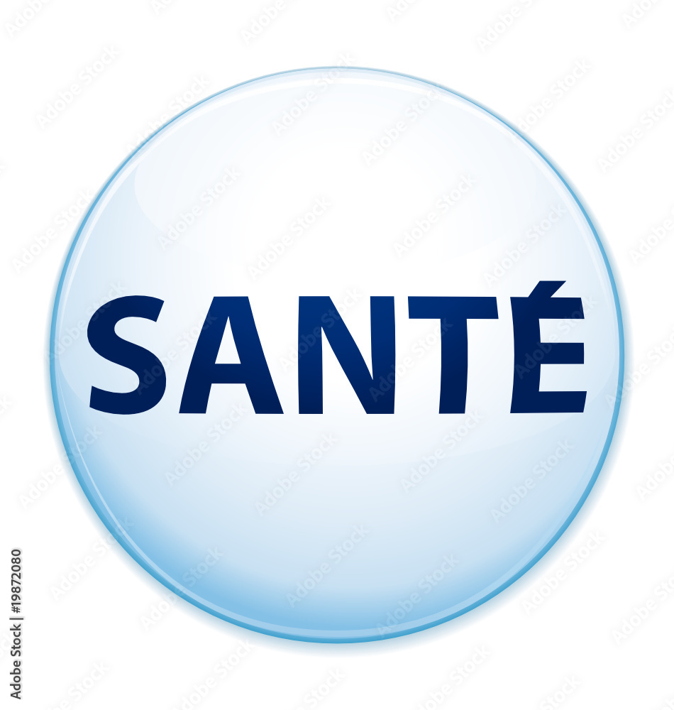 Bouton bleu ciel santé