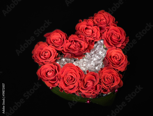 Valentine s day rose decoration bouquet isolated on black