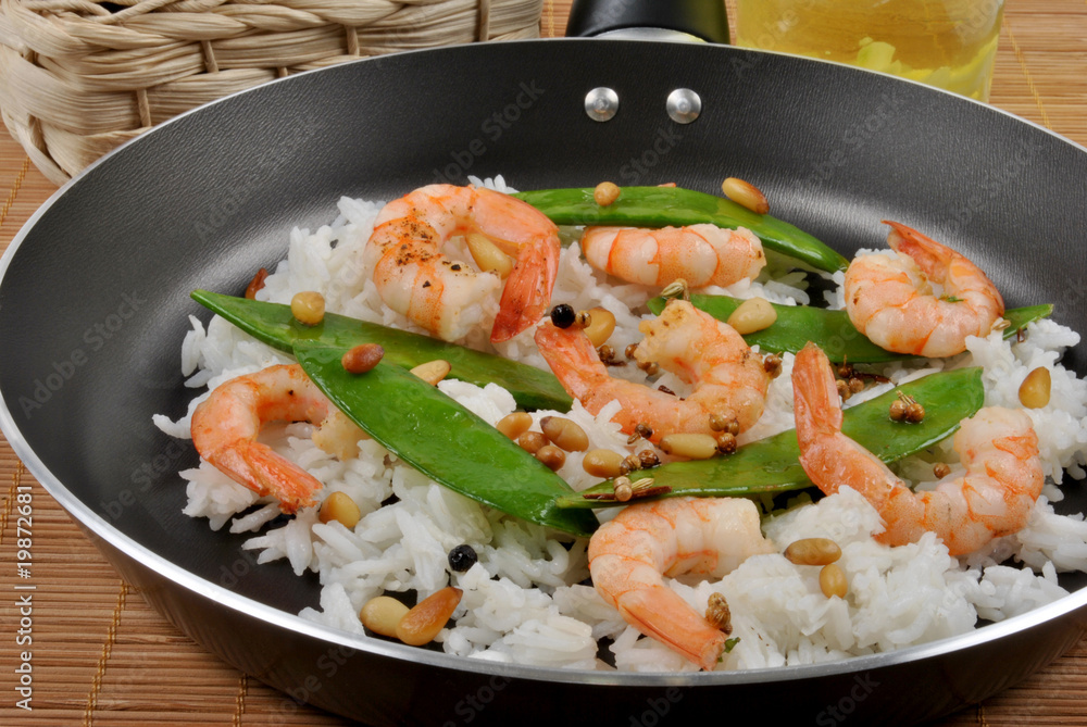 grilled shrimp with organic rice and vegetable grilled shrimp with organic rice and vegetable