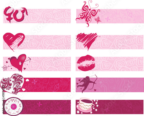 Set of valentines borders