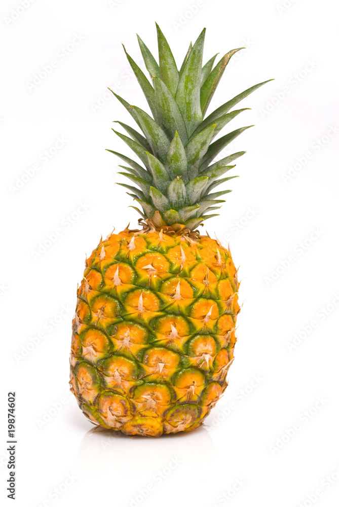 Closeup shot of an isolated pineapple Closeup shot of an isolated pineapple