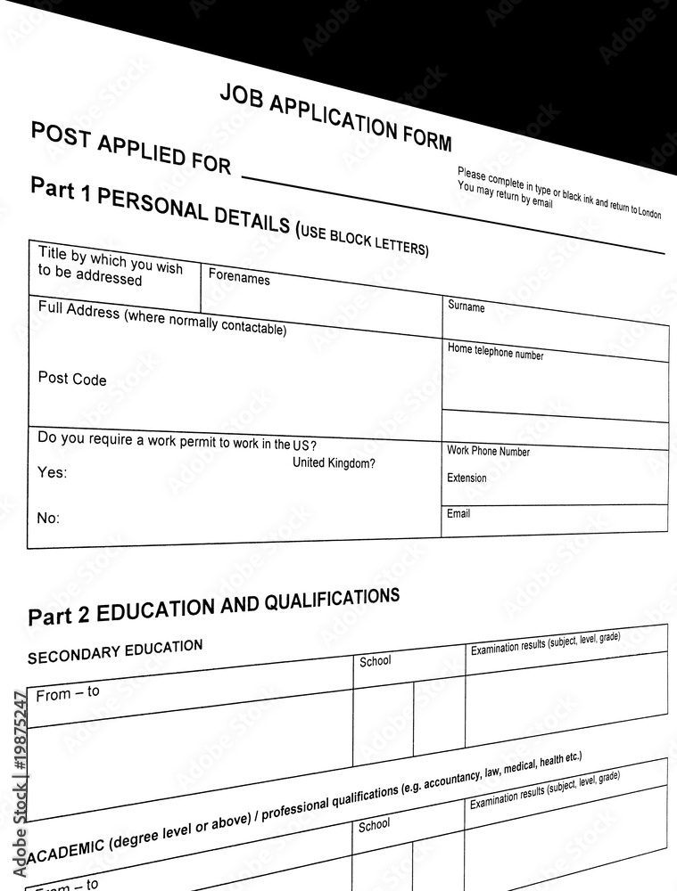 Obraz premium isolated resume blank form, job hunting