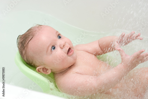 washing baby