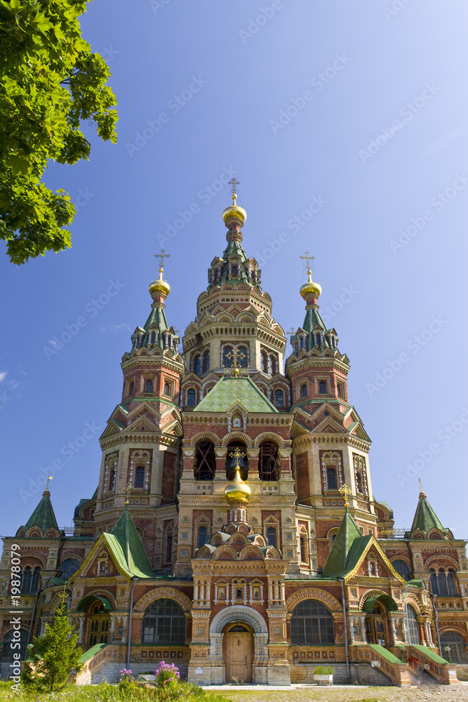 Russia, Peterhof and the Church of St. Peter and Paul Church..