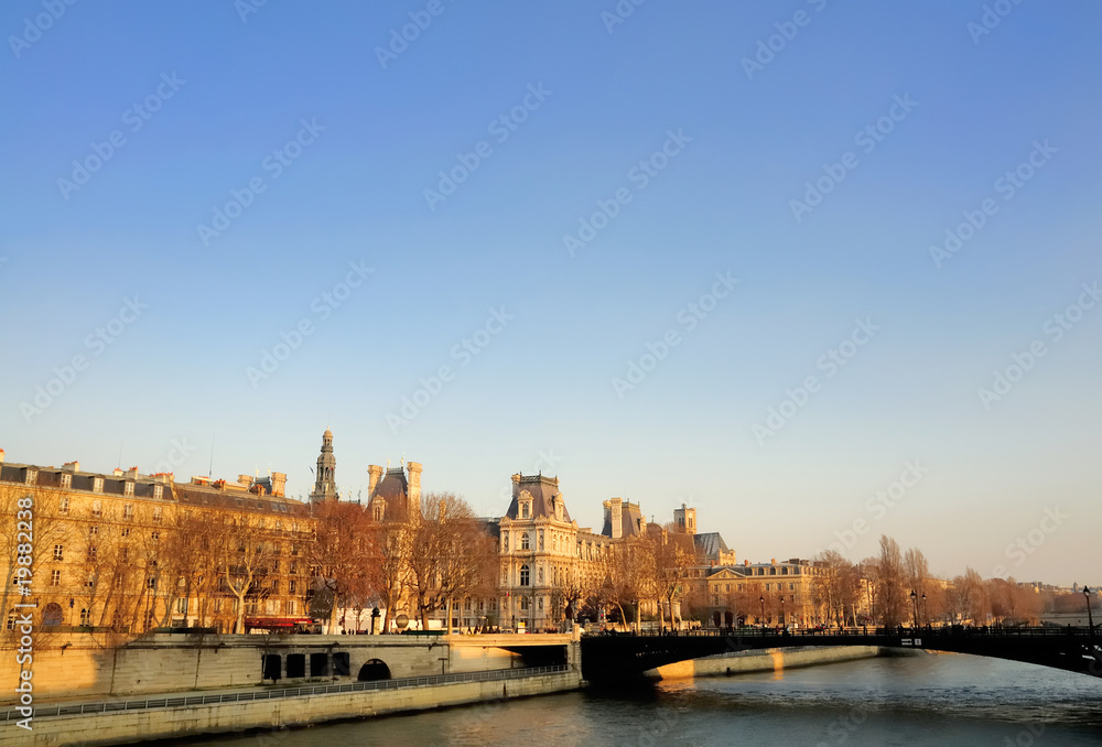 beautiful Parisian sunshine streets view,france Europe