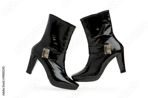 Black boots isolated on the white background
