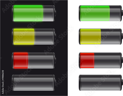 Batterien auf schwarz und weiß